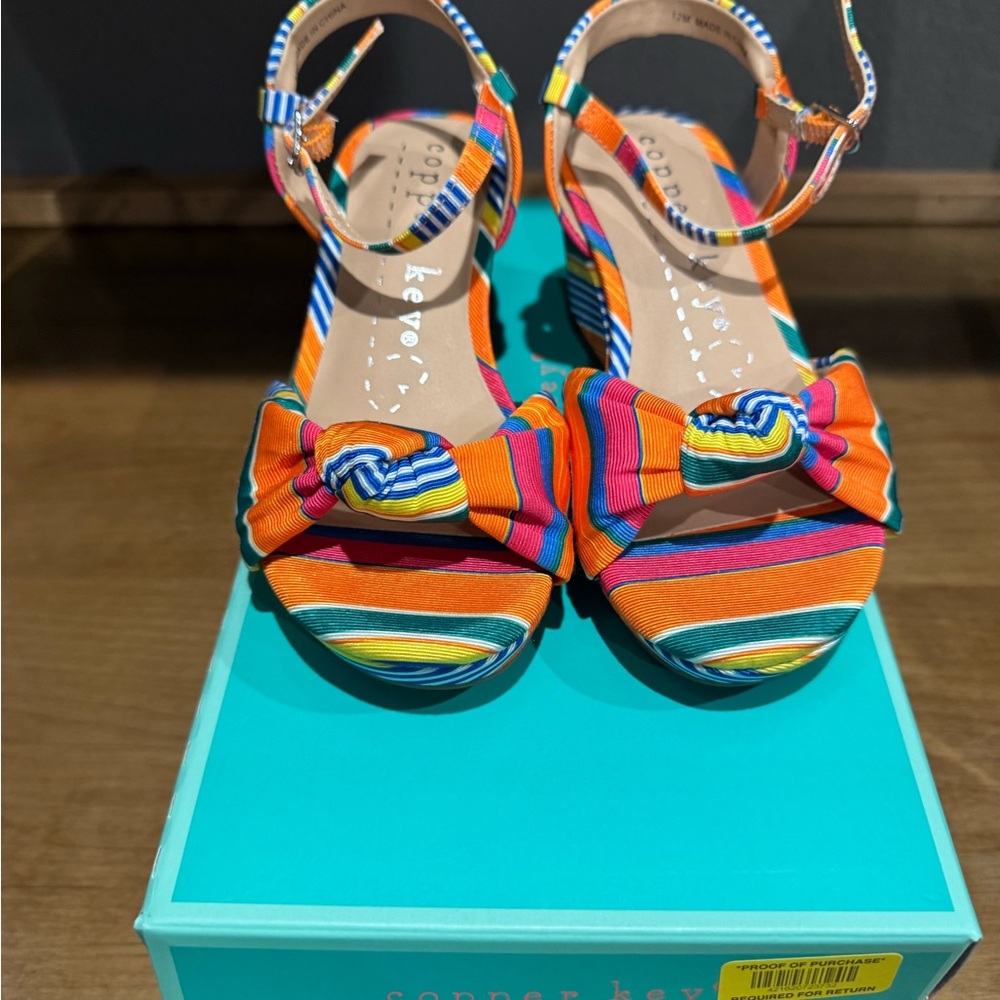 Copper Key Vibrant Striped Sandals